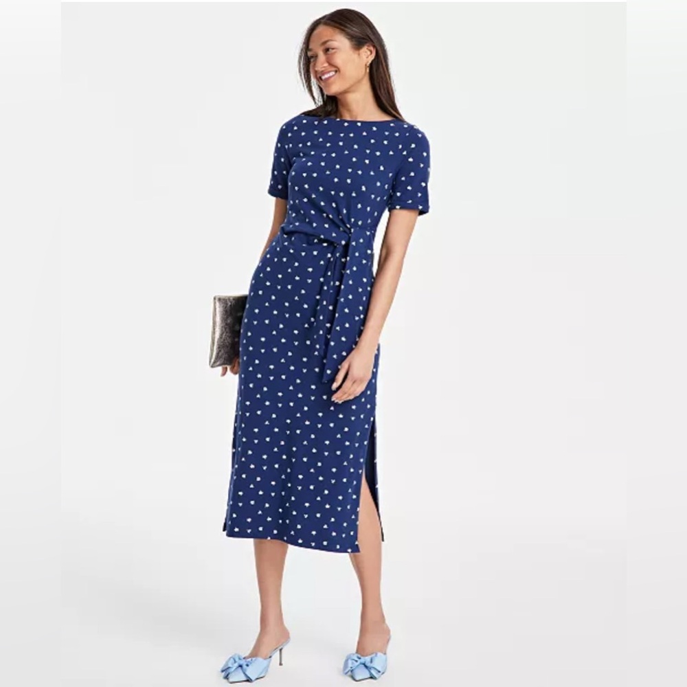 On 34th
Women's Printed Crewneck Wrap Tie Dress